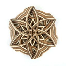 "Layered 3D Wood Art - ""The Pinwheel" - thumbnail 1