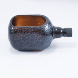 Succulent Herb Kitchen Planter - Snack Bowl Made From Beautiful Amber Old Monk Rum Bottle - thumbnail 2