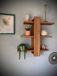 Solid Wood Wall Mounted Shelving Unit/Plant Stand Display