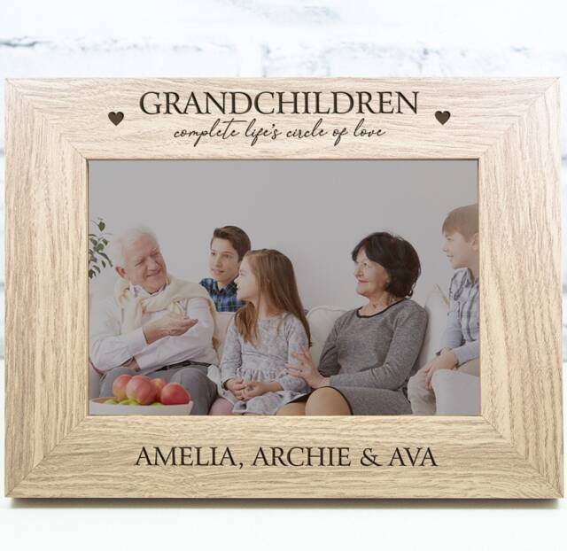 Personalised Grandchildren Photo Frame Christmas Gift Grandma Grandad Grandparent - image 1
