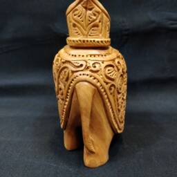 Wooden Elephant With Chair, Ride, Handcrafted Elephant, Carvings, Safari, Animal Decor Sculptures - thumbnail 4