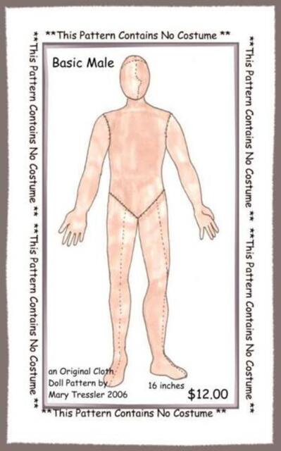 "PDF Digital Download, Original Design Dolls, Doll Pattern ""Basic Male" - image 1