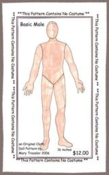 "PDF Digital Download, Original Design Dolls, Doll Pattern ""Basic Male" - thumbnail 1