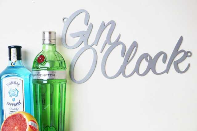 Gin O'clock Metal Wall Sign - Home Bar Decor Modern Handmade UK - image 1