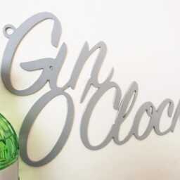 Gin O'clock Metal Wall Sign - Home Bar Decor Modern Handmade UK - thumbnail 2