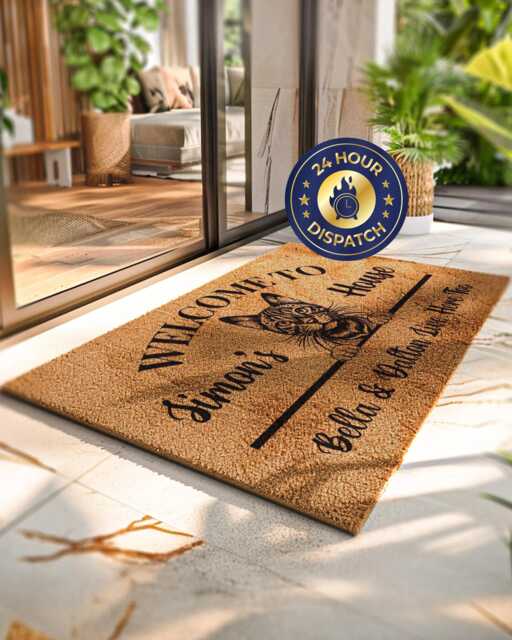 Purrfect Cat Doormat - Personalized Feline Design - image 1