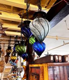 Hand Blown Glass Torch Light Pendant - Various Colors - thumbnail 1