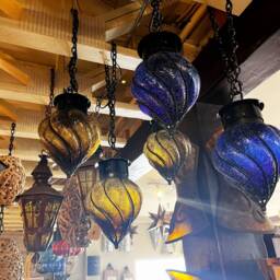 Hand Blown Glass Torch Light Pendant - Various Colors - thumbnail 3