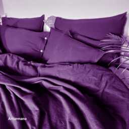 Purple Linen Duvet Cover Set - Bohemian Style Bedding - King, Queen - thumbnail 3