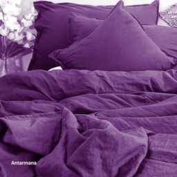 Purple Linen Duvet Cover Set - Bohemian Style Bedding - King, Queen - thumbnail 2