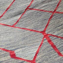 Runner Rug Abstract, Handmade Artisan Afghan Turkish Aztec Natural Sheep Wool Flatweave Kilim 201x62 cm - thumbnail 4