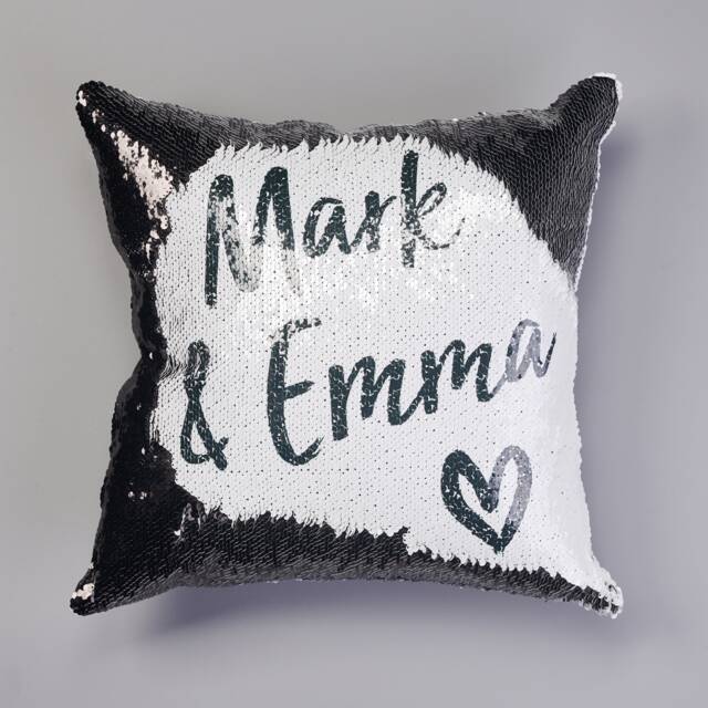 Personalised Couples Sequin Cushion - image 1