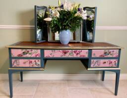 Made-To-Order Upcycled Decoupaged Vintage Stag Dressing Table
