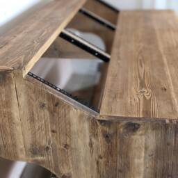 Reclaimed Wood Musician's Studio Desk Keyboard Tray & 6U Racks - thumbnail 3