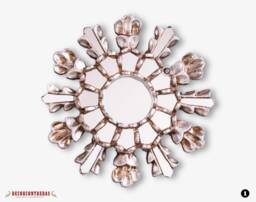"Small Silver Sunburst Mirror 7.8""- Handmade Round Mirror Wall Set 3, " - thumbnail 1