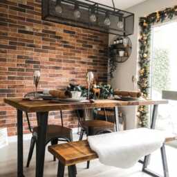 Dining Table, Rustic Pine Timber, Industrial Black Legs - thumbnail 3