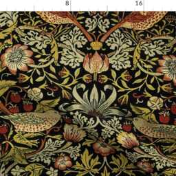 William Morris Throw Blanket - Traditional Victorian Woven Look English Garden Strawberry Thief By Peacoquettedesigns - thumbnail 4
