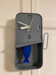Metal Sardine Tin Pendulum Wall Clock - Blue Grey Black Navy Green