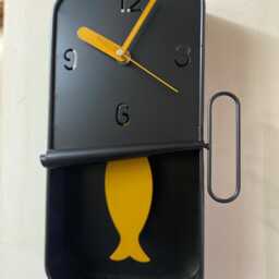 Metal Sardine Tin Pendulum Wall Clock - Blue Grey Black Navy Green - thumbnail 2