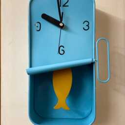 Metal Sardine Tin Pendulum Wall Clock - Blue Grey Black Navy Green - thumbnail 3