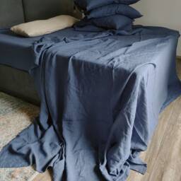 stonewashed Hemp Flat Sheet, Queen, King Sizes Top Sheet - thumbnail 2
