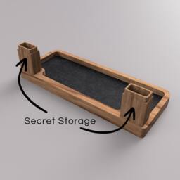 Wood Desk Organizer Two-Tier Docking Station With Felt Inserts - thumbnail 4