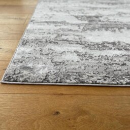 New Modern Silver Grey Cream Metallic Marble Wave Design Rug Colorful Silky Soft Good Quality Floor Area Mats UK - thumbnail 2
