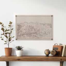 Banff Sunshine Alberta Canada Mountain Map Felt Poster Banner - Vintage Ski Snowboard Wall Art Gift. Flag Pennant Home Decor Usa Handmade - thumbnail 1