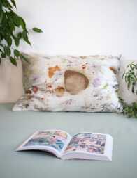 Plant-Dyed Mulberry Silk Pillowcase Eco-Printed Floral Design
