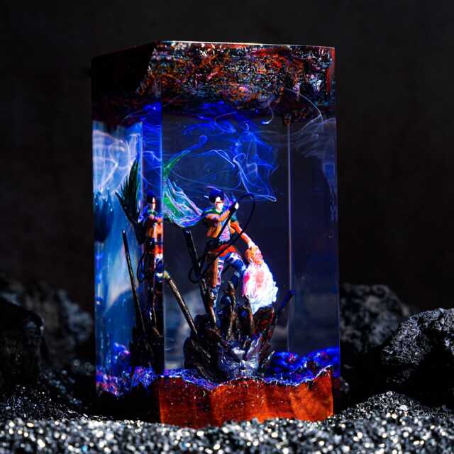 Levi Vs Zeke Monster Titan Aot Resin Lamp, Anime Night Light, Gift For Fan - image 1