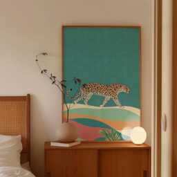 Leopard Desert Poster, Teal Animal Wall Art Print - thumbnail 2