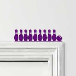Door Topper Bowling Pins Various Colours Top Of Decorative Sign - Sign, Novelty Wall Decor, Frame Art, Art - thumbnail 4