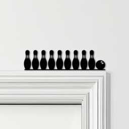 Door Topper Bowling Pins Various Colours Top Of Decorative Sign - Sign, Novelty Wall Decor, Frame Art, Art - thumbnail 1