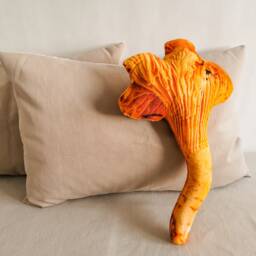 Mushroom Pillow Velvet For Woodland Nursery Decor, Fairy Plushie, Stuffie Gift First Time Mom - thumbnail 2