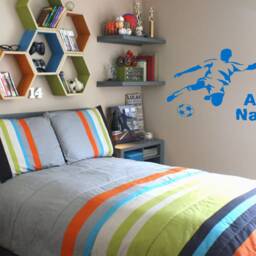 Personalized Football Wall Art Sticker Vinyl Decal, Modern Transfer - thumbnail 3