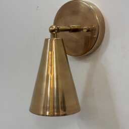 1 Light Raw Brass Wall Sconce - Sconces Lamp Mid Century Modern Brass Italian Scone Cone - thumbnail 2