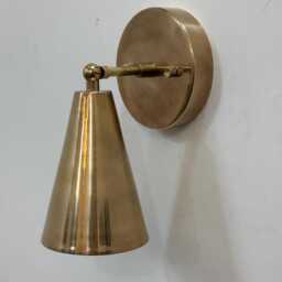 1 Light Raw Brass Wall Sconce - Sconces Lamp Mid Century Modern Brass Italian Scone Cone - thumbnail 3