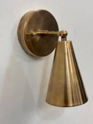 1 Light Raw Brass Wall Sconce - Sconces Lamp Mid Century Modern Brass Italian Scone Cone - thumbnail 1