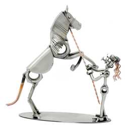 Handmade Girl With Horse Figurine Gift For Lovers Inspiring Home Decor Equestrian Fans Creative Animal Art - thumbnail 1