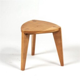 Set Of 2 Cherry Wood Three-Legged Stools - Handmade Side Tables/Nightstands Artisan Design - thumbnail 4