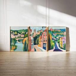 Set Of 3 Nottingham Poster, England UK British Travel Print, Wall Decor, Art Print - thumbnail 1