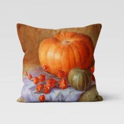 Halloween Pumpkin Throw Pillow Cover/Pumpkin Painting Case/Fall Trend Cover/Housewarming Autumn Cushion/Home Decor - thumbnail 2