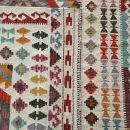 Handwoven Natural Wool Kilim Rug, Artisan Tribal Geometric Flatweave, Afghan Turkish Persian Navajo Bohemian Design, 300x207 cm - thumbnail 3
