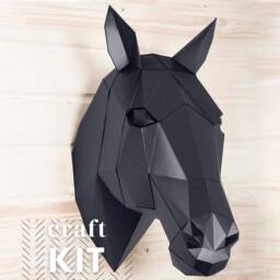 Horse Head Sculpture Papercraft Craft Kit. Wall Art, Perfect Birthday Gift For A Horse Lover - thumbnail 2