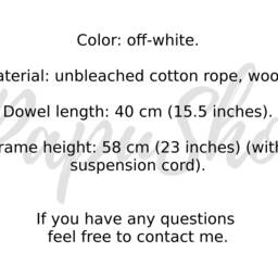 "Macrame Wall Hanging Modern Woven Cotton Entryway Decor - 15"" X 23" - thumbnail 2