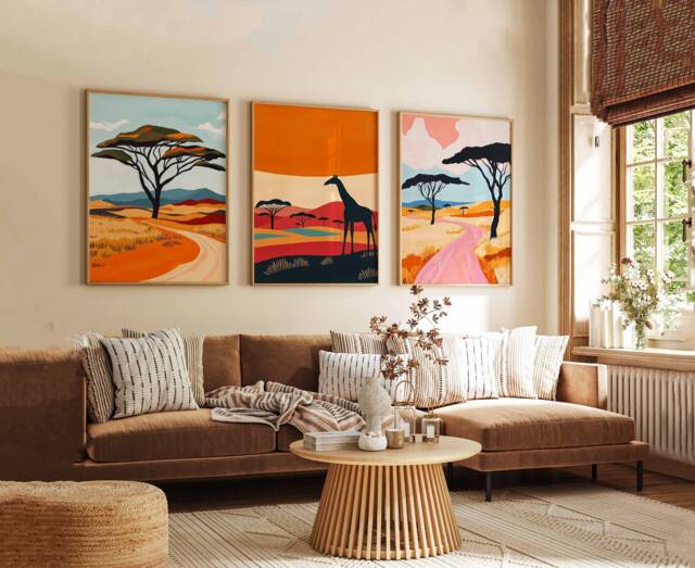 Set Of 3 Kenya Poster, Africa Safari Wildlife Adventure African Travel Print, Wall Decor - image 1