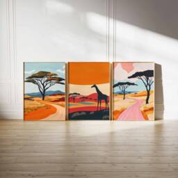 Set Of 3 Kenya Poster, Africa Safari Wildlife Adventure African Travel Print, Wall Decor - thumbnail 3
