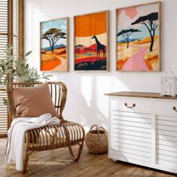 Set Of 3 Kenya Poster, Africa Safari Wildlife Adventure African Travel Print, Wall Decor - thumbnail 4