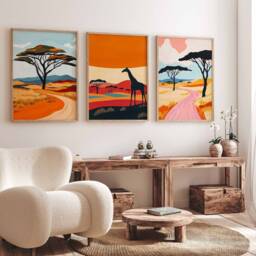 Set Of 3 Kenya Poster, Africa Safari Wildlife Adventure African Travel Print, Wall Decor - thumbnail 2