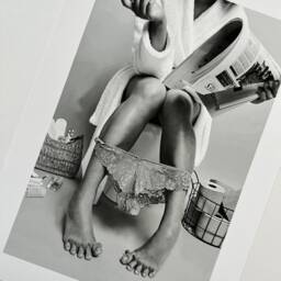 Black & White Bathroom Toilet Wc En Suite Wall Art Print Decor Fun Poster A5, A4, A3, A2, Women Pamper - thumbnail 3